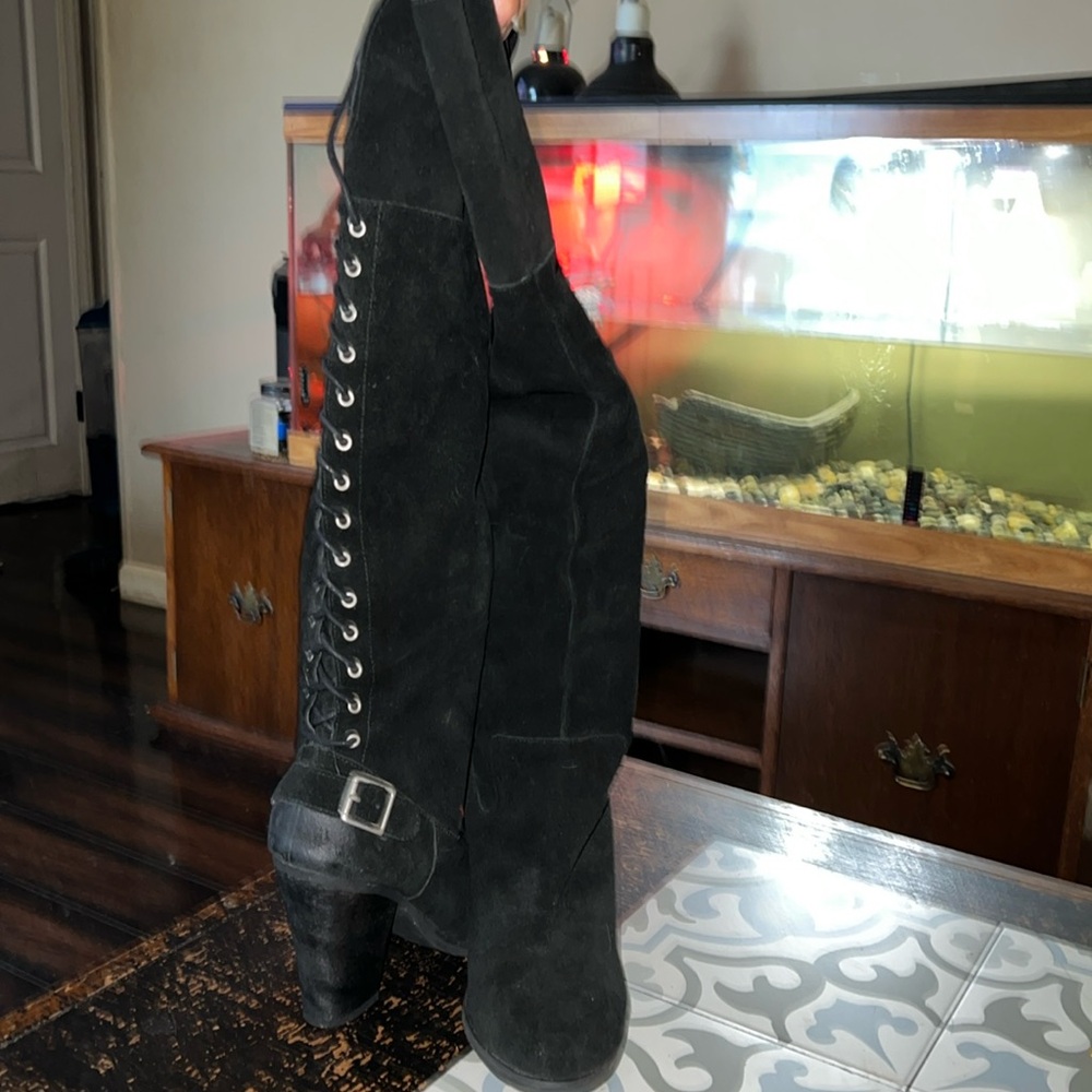 Suede over the knee Boot black size 9 1/2